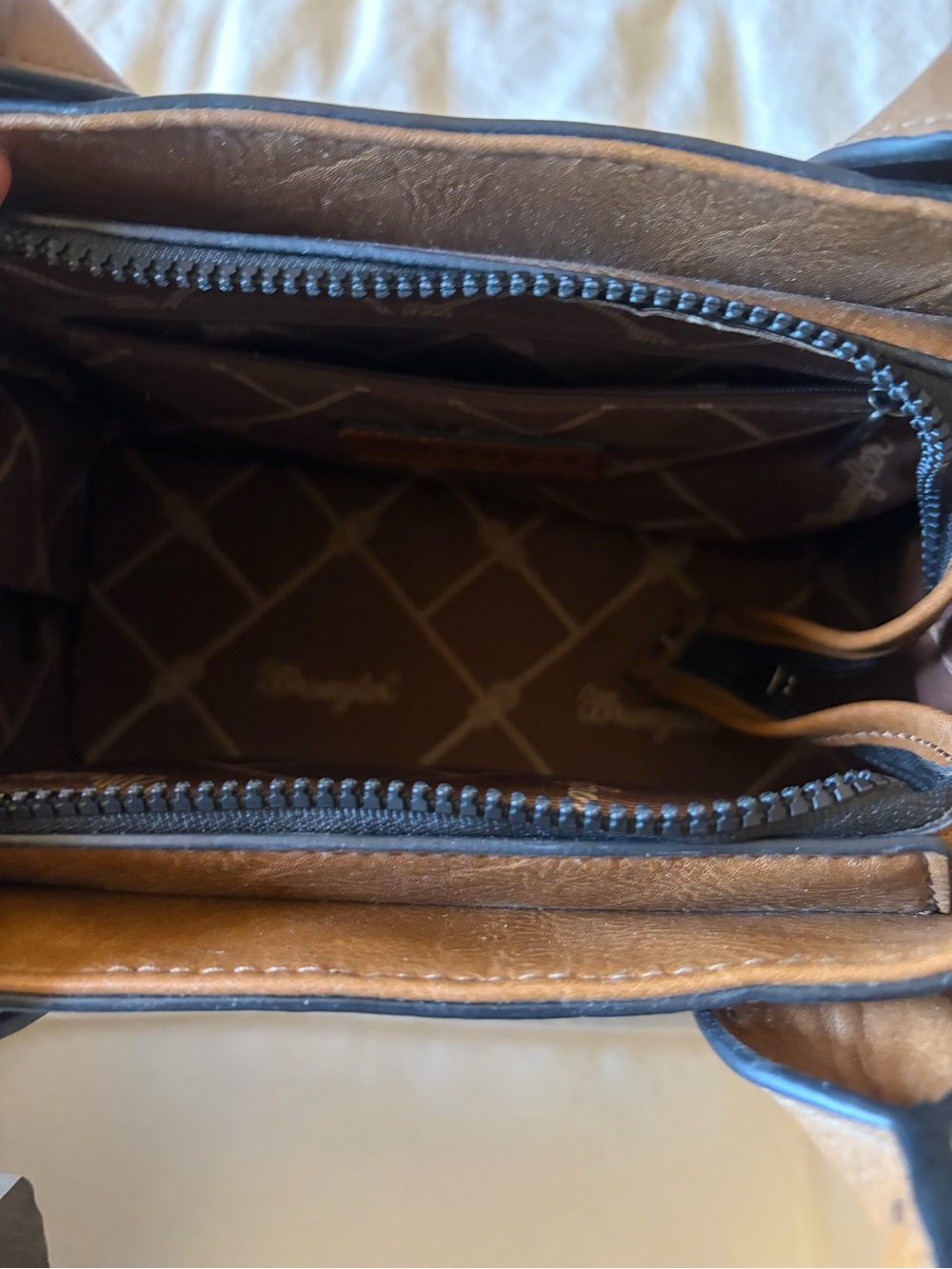 Wrangler Leopard-Print Satchel with Tan Accents - Picture 3 of 3